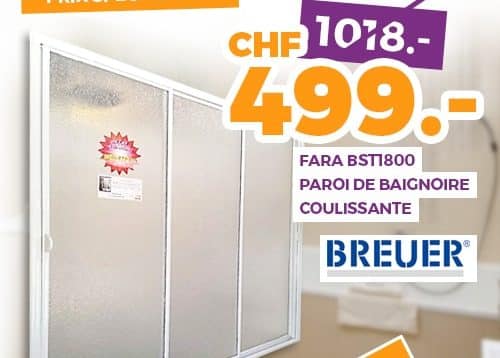ok chez vous promo Fara paroi de baignoire coulissante