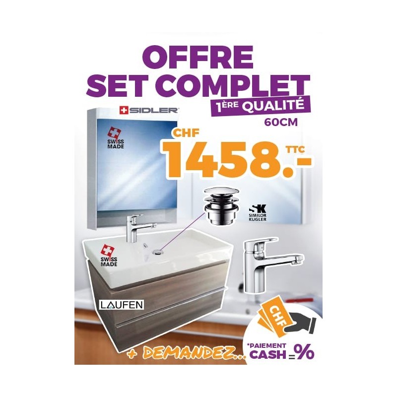 Offre set complet salle de bain - 1er qualité Laufen EcoPro 60cm