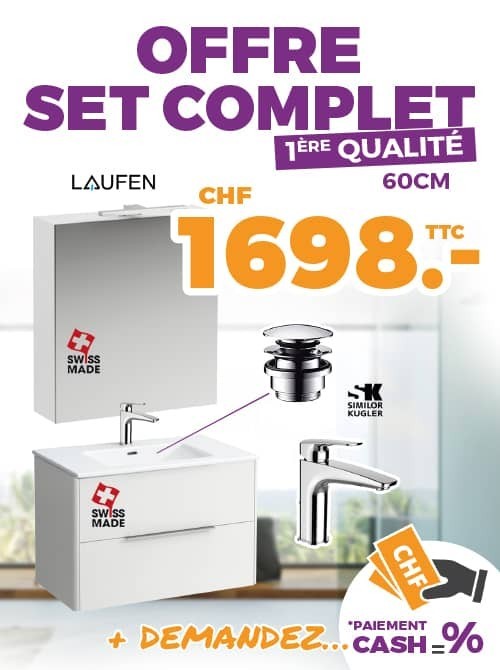 Offre set complet salle de bain - 1er qualité Laufen Base 60cm