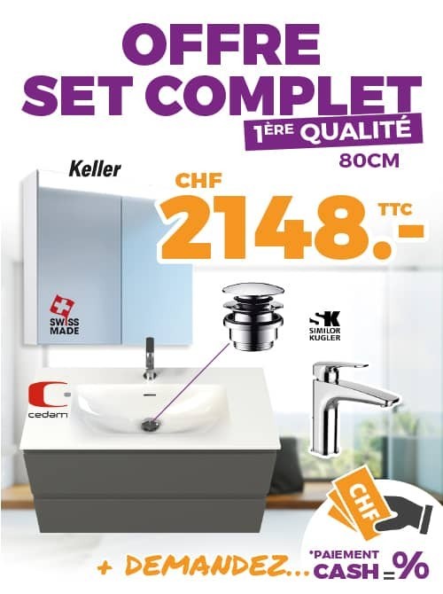 Offre set complet salle de bain - 1er qualité Laufen Keller 80cm