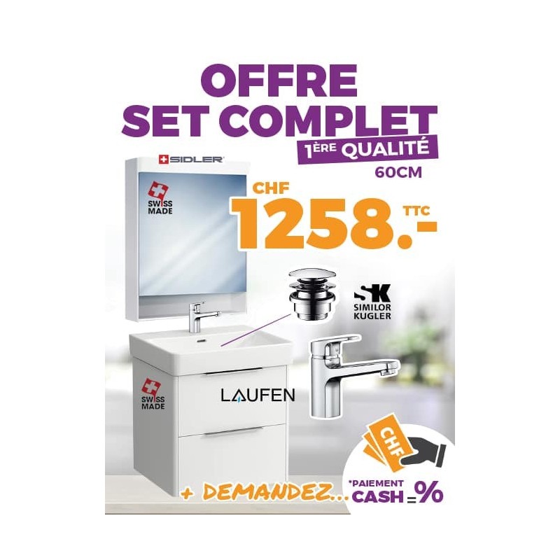 Offre set complet salle de bain - 1er qualité Laufen 60cm