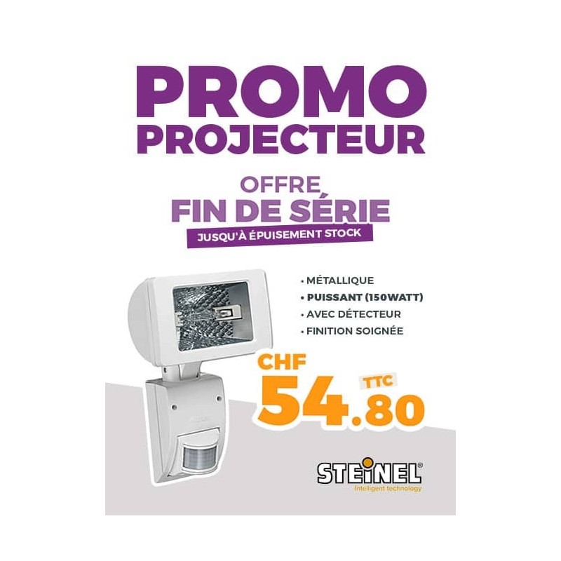 Promo projecteur métallique STEINEL