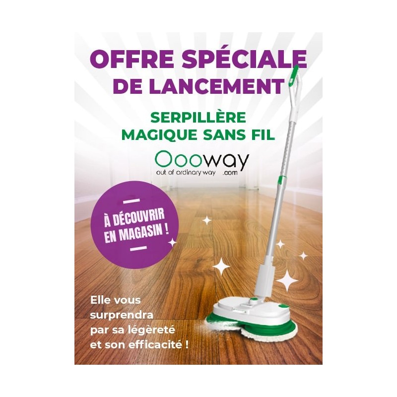 Offre spéciale de lancement : serpillère magique sans fil Oooway