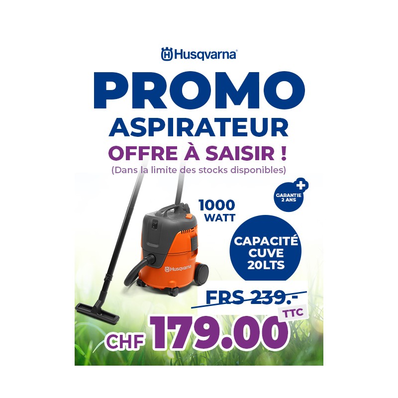 HUSQVARNA ASPIRATEUR WDC220 CUVE SYNTHETIQUE EAU+POUSSIERE