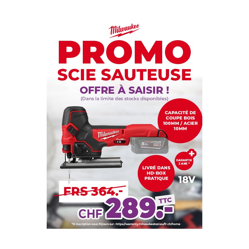 MILWAUKEE SCIE SAUTEUSE M18 FBJS-0X PR 18V SUPER ACTION