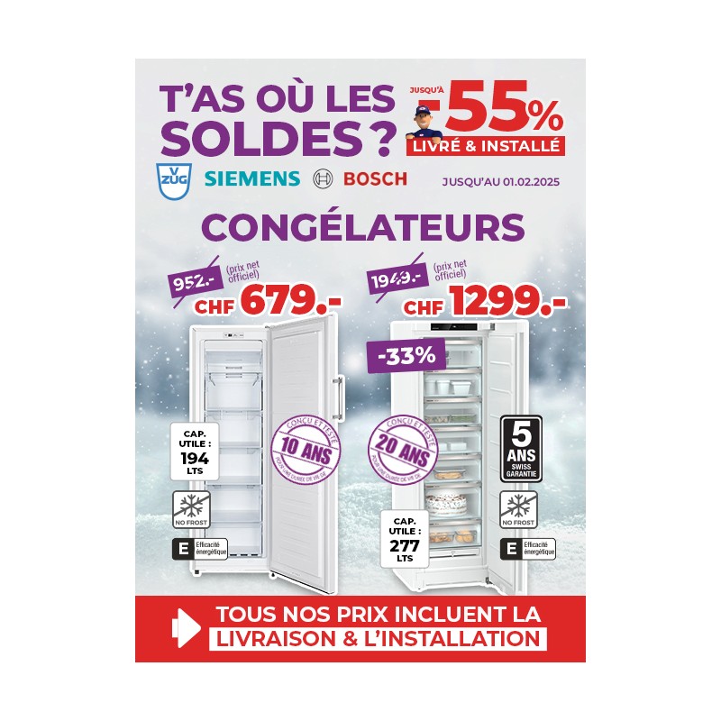 Top Soldes sur les congélateurs