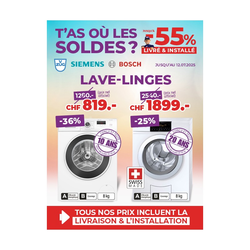 Top soldes sur les laves-linges