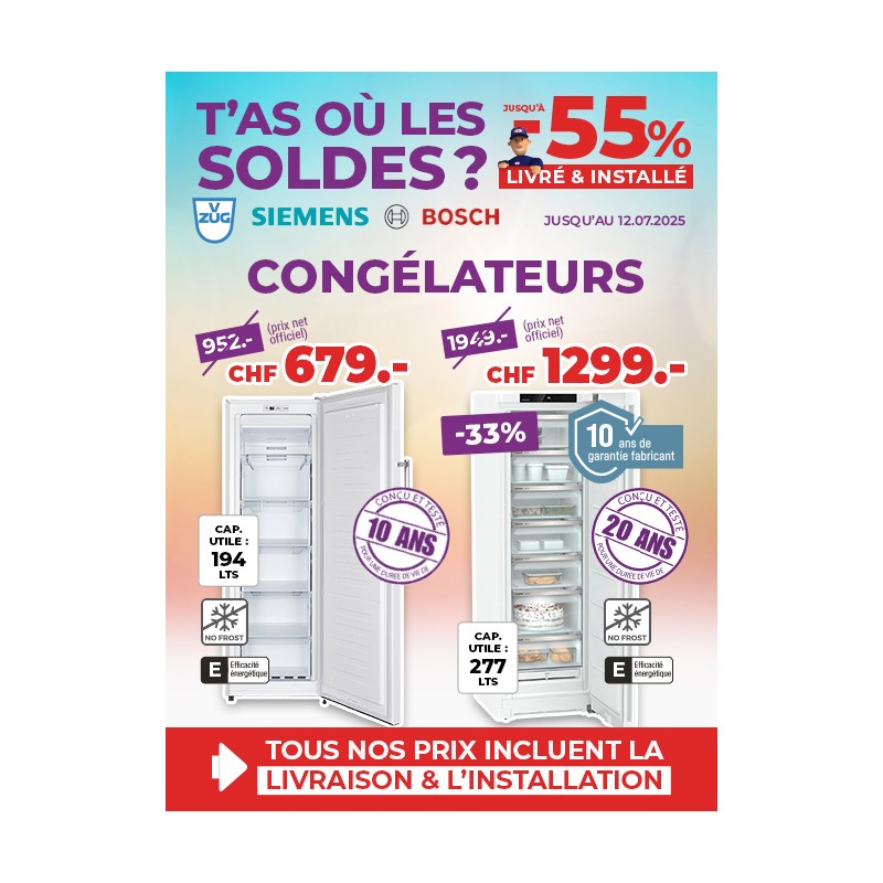 Top Soldes sur les congélateurs