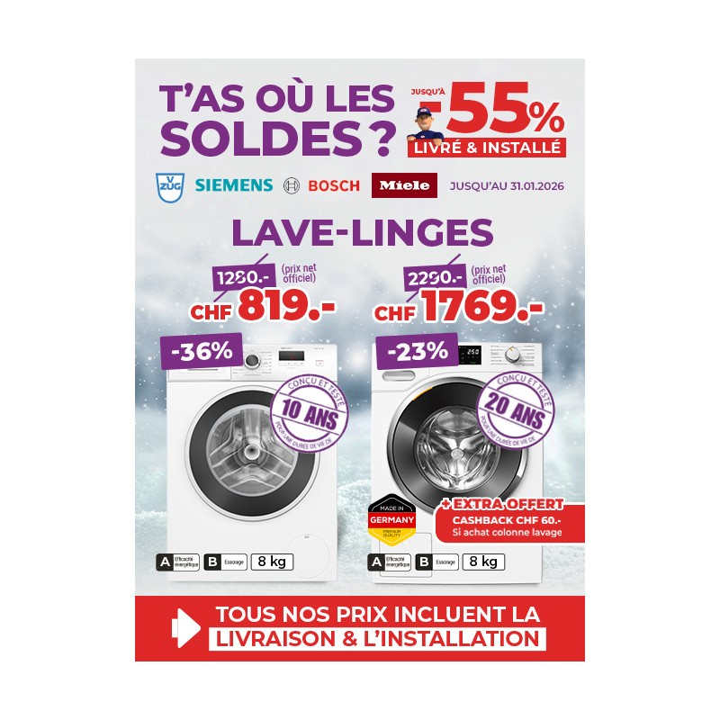 Top soldes sur les laves-linges
